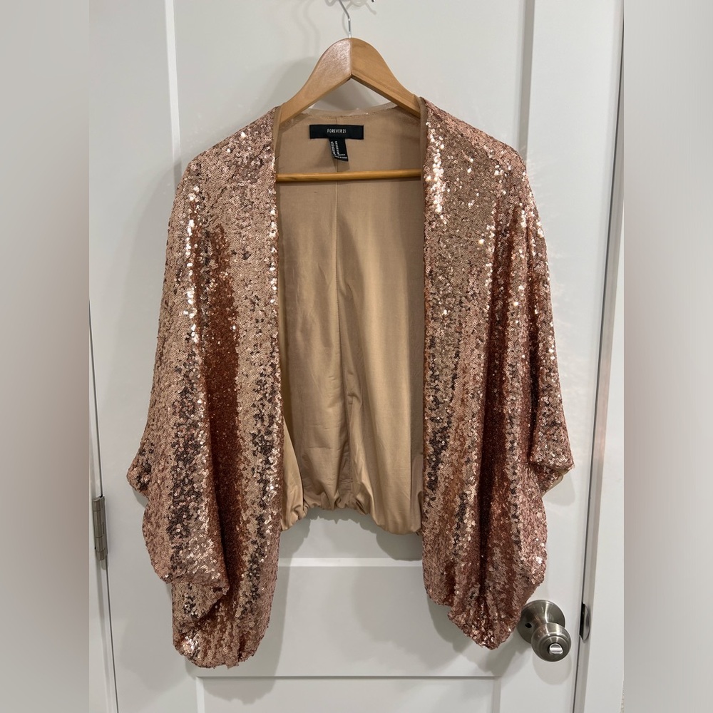 Forever 21 Gold Glitter Jacket